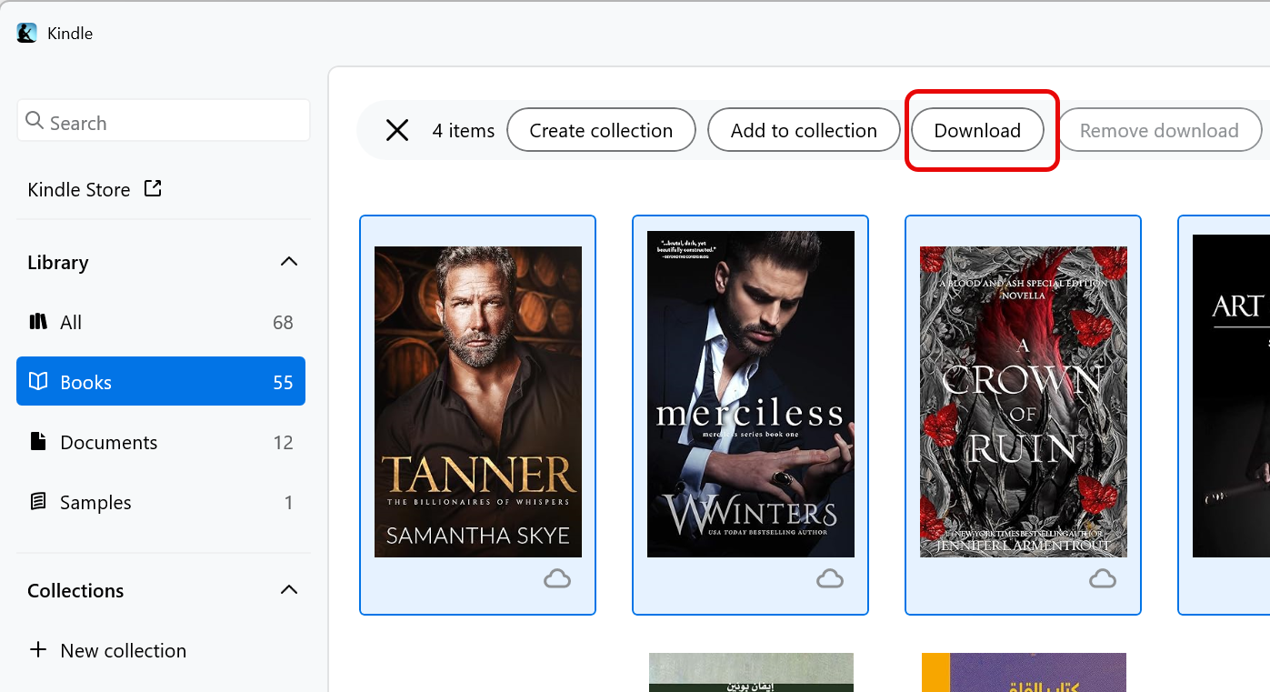 Kindle-Bücher herunterladen (Windows 11)