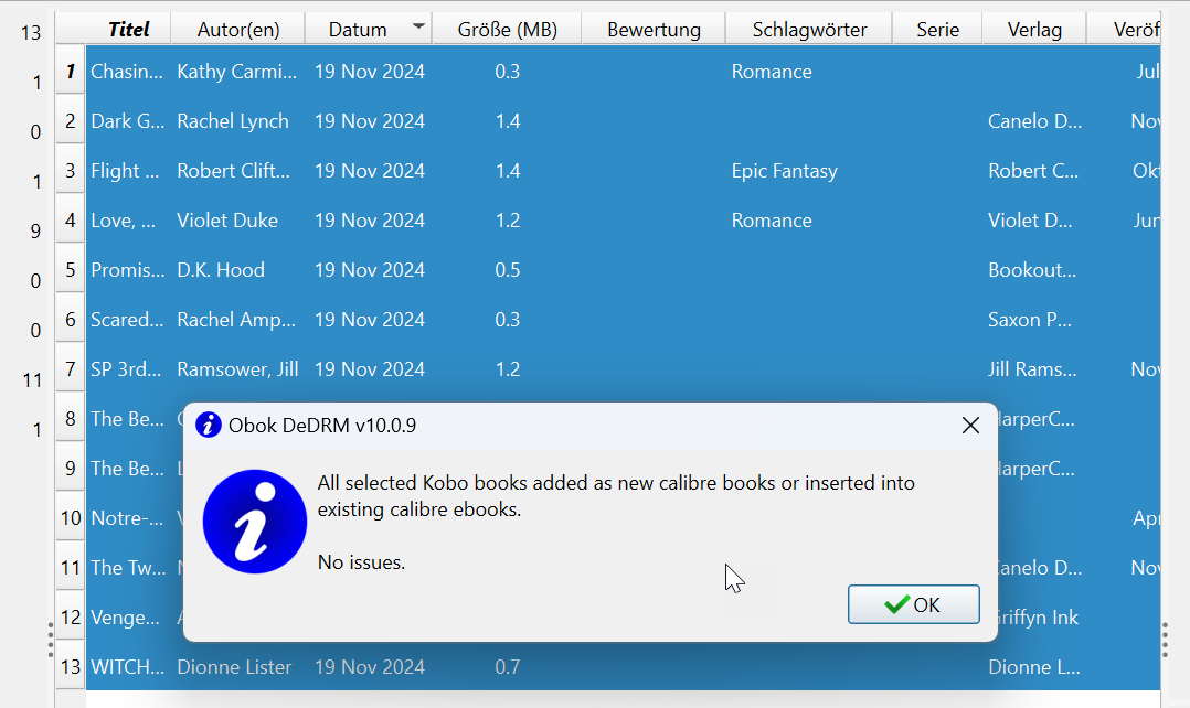 calibre obok no issues