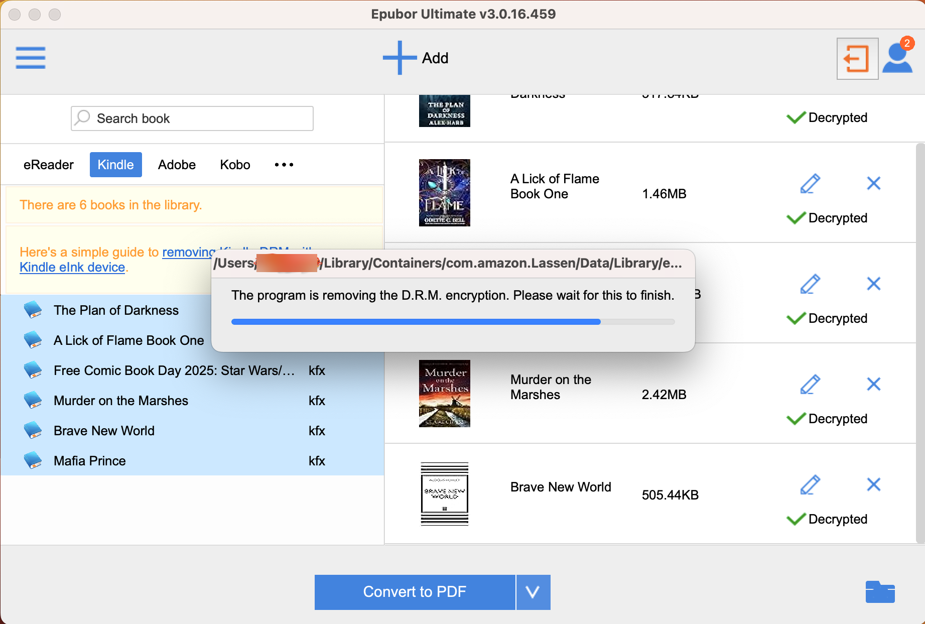 entfernen kindle drm Mac 2025