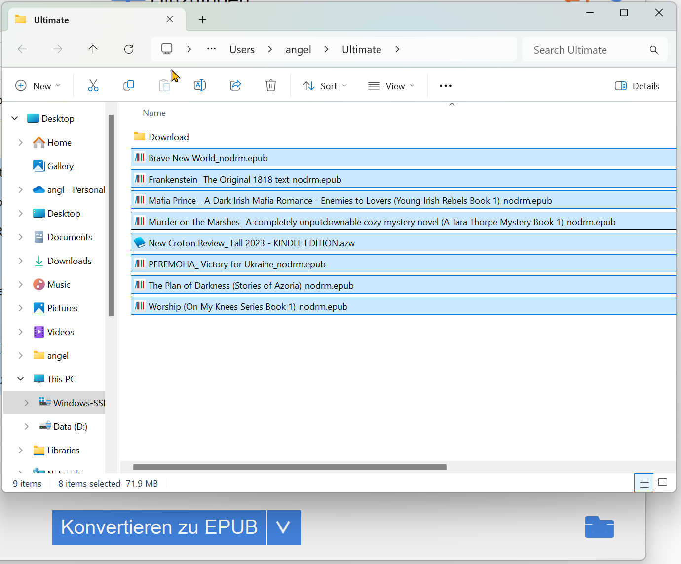kindle azw in epub drm freien