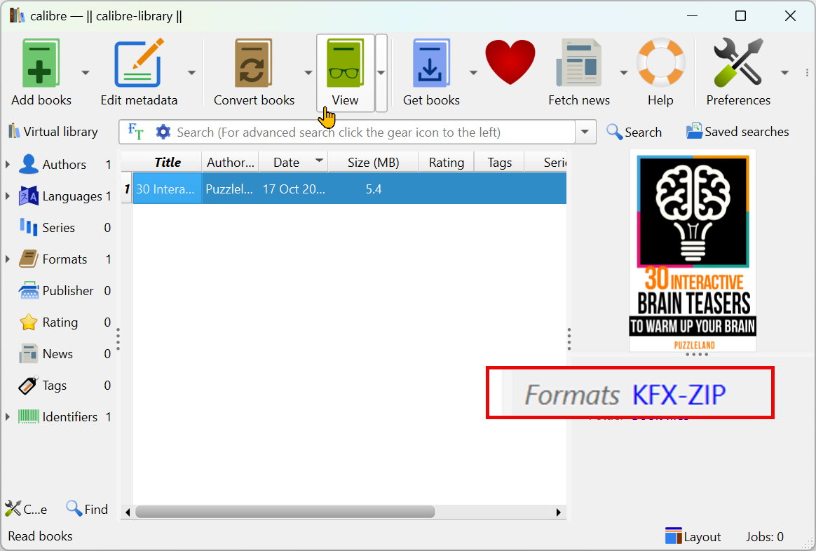 KFX-ZIP Datein Calibre 2025