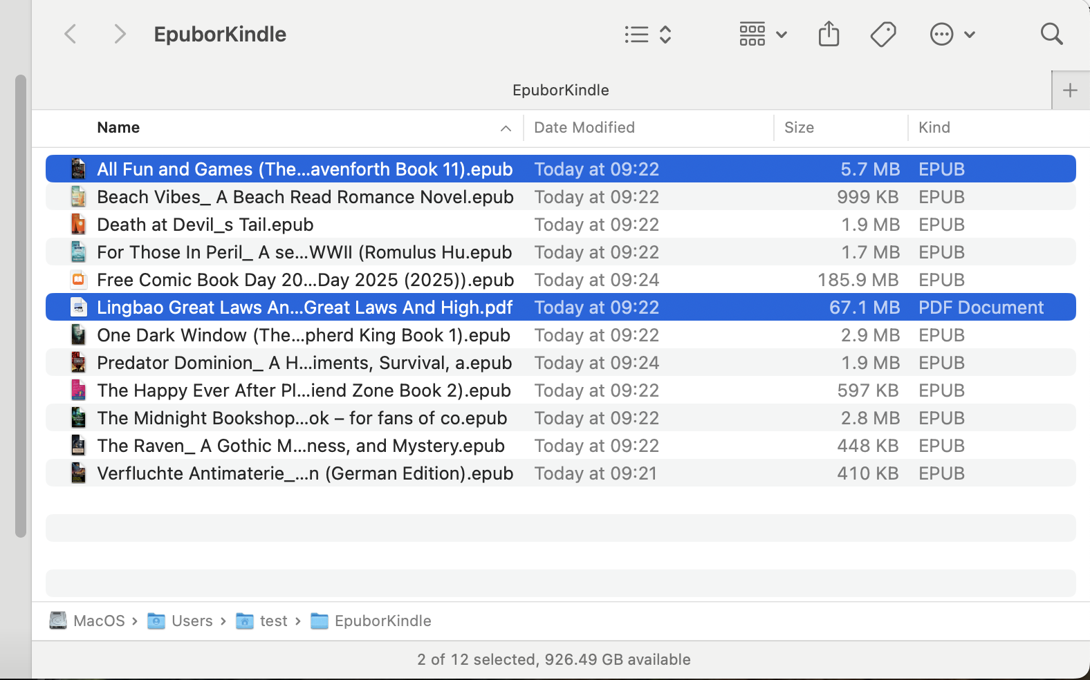 Kindle Mac in EPUB PDF 2025