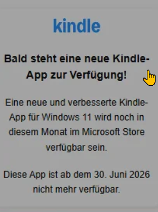 Kindle-App für Win11