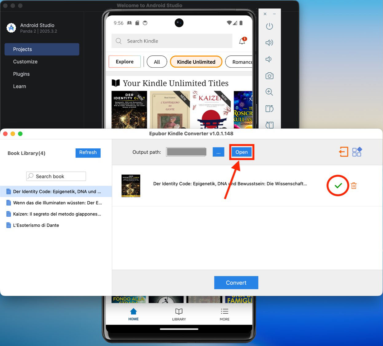 Kindle Bibliothek in ePub Mac