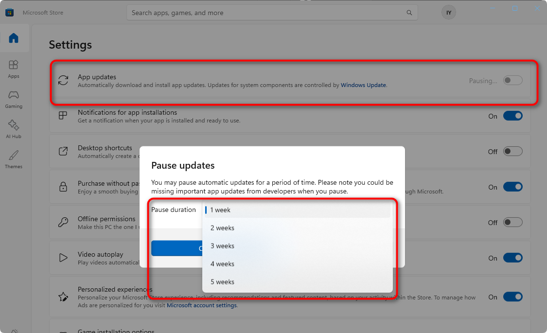 Update der Kindle-App aus dem Microsoft Store stoppen